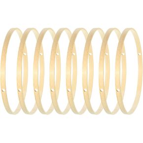 PATIKIL 7 Inch Bamboo Macrame Hoop, 8Pcs Wood Floral Hoop Craft Rings for DIY Crafts Dream Catcher Wedding Wreath Decor Christmas Hanging Decorations