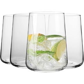 Krosno Water Glasses | Set of 6 | 16.6 fl oz | Water Drinks Juices | Infinity Collection | Elegant design | Lead-free Glass | Home Restaurants Parties | Dishwasher safe | Gift Idea | Made in EU