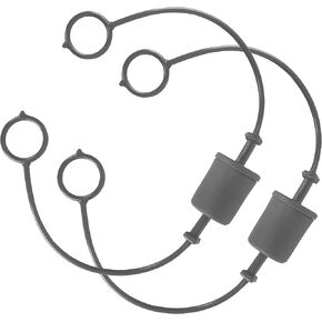 3/4 ISO A Tractor Hydraulic Hose Caps and Plugs Couplers Male Dust Cap and Female Plug Air Hose Cover, Quick Disconnects Port Plug Fittings with Retention Ring, Cap Attached to Hose (BLACK) 2 Set
