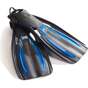Sherwood Elite Open Heel Fins (Large, Steel Blue)