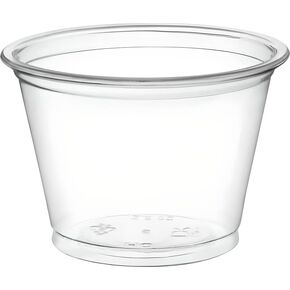 OCS Parts 100-Count Clear Plastic Portion Cups with Lids | 0.5-Ounce Disposable Airtight Plastic Souffle Cups for Condiments, Meal Prep, Jello Shots, Salad Dressing for Home Kitchens or Restaurants