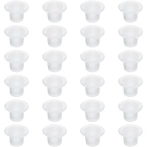 MECCANIXITY Silicone Rubber Solid Plug Soft Flexible Stoppers T-Shaped Silicone Plugs for 3.0 to 3.2mm Hole White 24 Pieces
