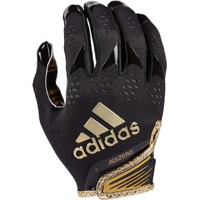قفازات adidas Adizero 12 Youth لاستقبال كرة القدم، أسود ذهبي معدني، متوسط، معدات ومعدات كرة القدم الممتازة in Saudi Arabia