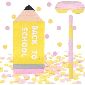 Whaline 12.6 Inch Groovy Pinata Set with Stick Blindfold Confetti Boho Hippie Peace Sign Pinata Groovy Retro Pinata for 60s 70s Party Birthday Baby Shower Wedding Anniversary Celebration Supplies