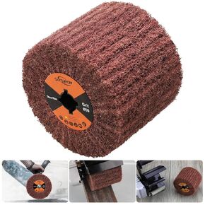 Non-Woven Wheel Surface Conditioning Tool, 180 Grit 120 x 100 x 19 mm Abrasive Drawing Polishing Wheel for Wood Metal Burnishing Wheel 4.7"x 4"