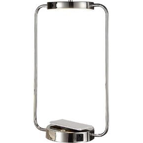 Benjara BM309057 21 in. Gizo LED Light Wireless Charging Table Lamp Chrome