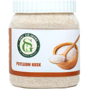 Sown and Grown Whole Psyllium Husks- 12oz | Rich Source of Dietary Fibre | Gluten-Free | Supports Digestive Health | 68-Tablespoon Supply | Unflavored
