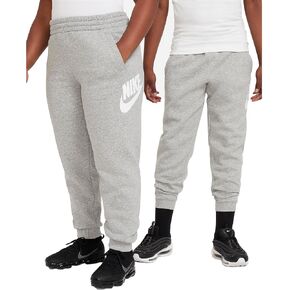 Nike Club Fleece Big Kids' Joggers (Extended Size) (FD2996-063, Dark Grey Heather/Base Grey/White)