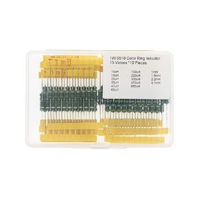 15 Values * 10 Pieces 1W 0510 Color Ring Inductor Kit 10uH 15uH 22uH 33uH 47uH 68uH 100uH 220uH 330uH 470uH 680uH 1mH 1.5mH 2.2mH 4.7mH