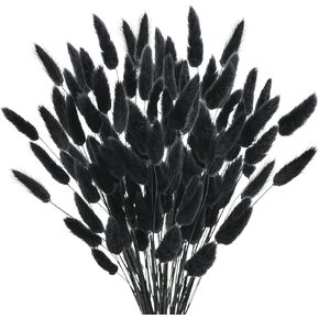 120PCS Orange Bunny Tails Dried Flowers, 17inch Dried Pampas Grass Decor for Wedding, Home, Rustic Party, Decorations