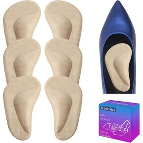 Gel Arch Support Pads,Arch Support Cushions Shoe Insoles for Flat Feet,Adhesive Arch Pad for Relieve Pressure and Feet Pain- 3 Pairs (Black)