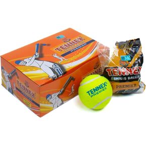 TENNEX Premier Cricket Tennis Ball Yellow Light Standard Size Underarm Cricket 78gms Specialized for Box/Turf Cricket