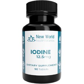 12.5mg Iodine Tablets - 90 Tablets - Essential Trace Mineral for Growth, Thyroid & Metabolic Function - Easy to Swallow, High Potency, Fast Absorption