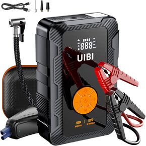 Jump Starter with Air Compressor, UIBI X3 1500A Car Battery Jumper Starter Portable with 150PSI Digital Tire Inflator, 12V Jump Box Booster(7.5 Gas/5.5L Diesel), Power Bank with Type-C PD45W, Lights