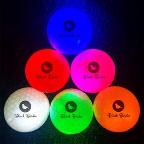 Glow in The Dark Golf Balls 6-Pack LED Light Up Golf Balls Set - Fun Night Golf Gift for Men, Kids, and Women with 6 Vibrant Colors
