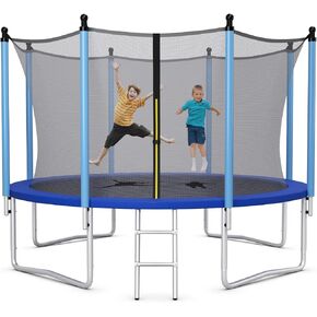 Giantex Trampoline for Kids Adults, ASTM Approved 8 10 12 14 15 16Ft Big Trampoline with Ladder, Thickness Steel Pipes Wear-Resistant All Weather Outdoor Large Recreational Trampoline with Net in Saudi Arabia