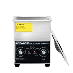 CREWORKS 10L Ultrasonic Cleaner with Heater and Timer, 240W Stainless Steel Ultrasonic Cleaner Machine with Degas & Gentle Modes, Ultrasonic Parts Cleaner with Knob Control for Machine Part Auto Tool