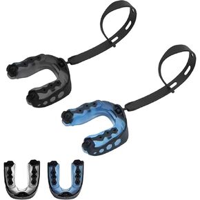 2 Pack Football MouthGuard with Straps and Case,Kid Mouth Guard Football Mouthpiece,Kid Sports Mouth Guard for Boxing, Basketball, MMA, Lacrosse,Hockey,Football,MouthGuard for Kid&Youth