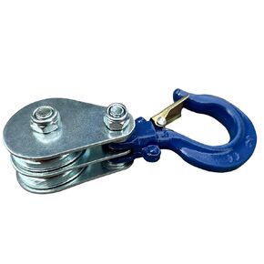 Double Pulley 1 Ton Snatch Block with Hook Heavy Duty Pulley Lifting Block for Wire Rope Traction Truck Small Lifting Trolley Winch Parts (Blue*1pcs)