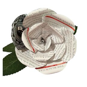 Handmade Edgar Allan Poe Paper Flowers, Book Page Roses Made from Poe’s Complete Works-Gothic Literature Lovers Gift (Mini Rose Bouquet)