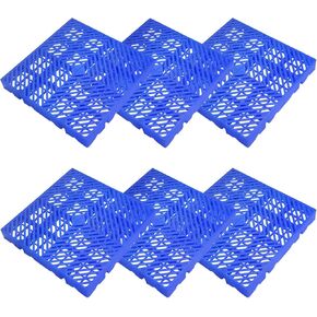 Plastic Pallet for Basement Storage, 6 Pcs Waterproof Plastic Pallets Ventilation Floor Pallet Grid Mat Lightweight Storage Pallet Grid Pad for Supermarket Garages Warehouses,19.7x19.7x2 in