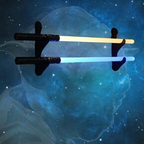 Lightsaber Holder Wall Mount-Lightsaber Stand Wall Display-(Black 2 layer)-Lightsaber Wall Mount Horizontal-Lightsaber Placement Display-Pixel Saber mount for wall-Plexiglass - (Swords Not Included)
