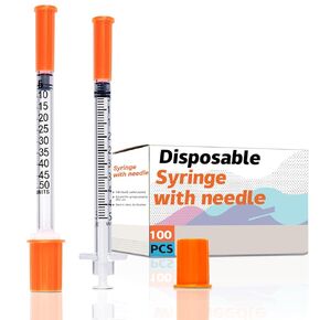 1mL 30G 1/2 Inch Syringe with Needle - 1cc 30 Gauge 12.7mm, Individually Wrapped, Pack of 25