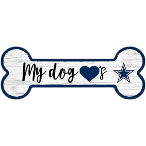 Dallas Cowboys 6" x 12" Team Dog Bone Sign