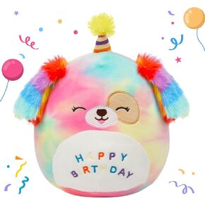Easfan 20’’ Jumbo Rainbow Birthday Dog Giant Plush Pillow Soft Puppy Plush Toy Cute Dog Stuffed Animal Birthday Gift for Kids Toddlers