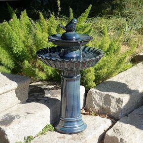 Ceramic Fountain - Blue Tranquility, No Lights