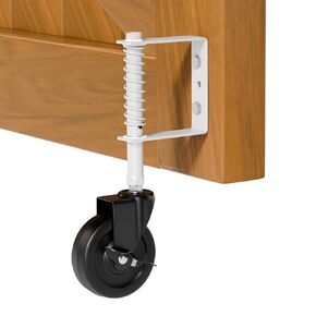 4" Heavy Duty Spring Loaded Gate Caster Wheel with Side Brake, Drag Gate Wheels with 360° Swivel for Wooden Gate Fence, Metal Tube Gate, Anti Sag Gate Kit, 330 Lbs Capacity, 2 Pcs, Black