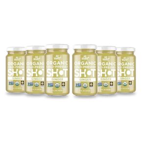 AllWellO Cold-Pressed Ginger Shot, 60 mL, USDA Organic Booster with Natural (6 Pack)