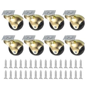 uxcell 2 Inch Ball Caster Wheels, Swivel Furniture Casters Set of 4, 360 Degree Rotatable Plate Caster Wheels for Furniture, Black