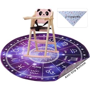 43 * 43'' Highchair Splat Mat for Toddlers, Waterproof, Leakproof, Non-Slip Baby Place Mats, Splash Spill Mess Mat for Drawing & Painting (Hills, 43 * 43 Inch)