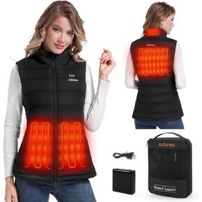 Women's Heated Vest With Battery Pack 7.4V, Lightweight Warm Electric Heating Vest for Hunting,Outdoor Sports