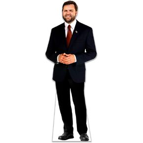 JD Vance Life-Size Cardboard Cutout – Black Suit Standee, Political Figure Decor for Donald Trump Fans, Perfect for Events, Parties, or Collectors