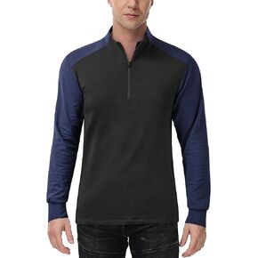 Men's Quarter Zip Pullover Lightweight Preformance Long Sleeve Sweatshirt