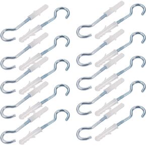 uxcell 20pcs 6mmx30mm Self Drilling Drywall Anchor with 14mm Inner Diameter Screw Hook Eye