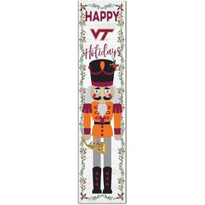 KH Sports Fan Virginia Tech Hokies Nutcracker Porch Leaner, 11x46 Inches, Hokies Outdoor Christmas Sign; Display Some Holiday Cheer with This Virginia Tech Hokies Nutcracker Sign