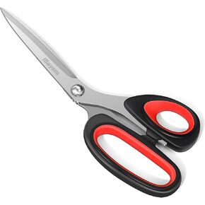 iBayam Scissors All Purpose, 9.3 Inch Scissors Heavy Duty Stainless Steel Scissors for Home Household Cutting Fabric Leather, Sewing Shears, Paper Box Cutter, Package Opener, Hand Cutting Tools
