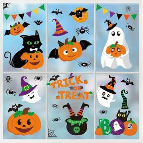 Halloween Decorations Window Clings Decor: 7 Pcs Extra Large Spiders Silhouette Scary Black Spider Decorations Window Decals, Waterproof Halloween Window Stickers Indoor, for School Home Office Party