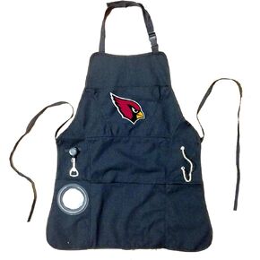 Team Sports America Outdoor NFL Black Grilling Apron | Arizona Cardinals | Made of Durable Cotton | Beverage Opener and Multi-Tool | Sports and Tailgaiting Apparel