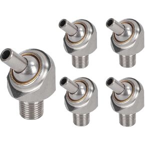 HTAN-1/8-10 DCYCBTH 5PC 1/8 "NPT x 10/30/50mm 304 Stainless Steel Cooling Nozzle, Universal Coolant Nozzle, Suitable For Various Machine Tools, Spray Water(pipe length 50mm) (HTAN-1/8-10I)