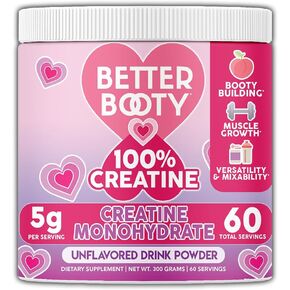 100% Creatine for Women, Premium Creatine Monohydrate Powder 200 Mesh Micronized Creatina, Glute Builder Supplement, 60 Servings