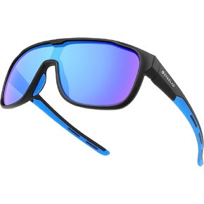نظارات شمسية مستقطبة كاجوال من قطعة واحدة من MARS UV400 - بيضاء مربعات للنساء والرجال والمراهقين والجري والصيد والتنزه سيرًا على الأقدام وركوب الدراجات الرياضية