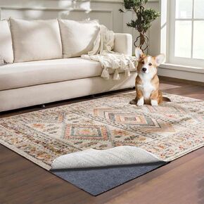 Waterproof Rug Pad, 4x4 ft Area Rug Non-Slip Carpet Pad, Non-Slip Rug Pads for All Floors and Finishes, Felt Pad for Hardwood Floors, Keeps Carpets in Place Soft and Safe