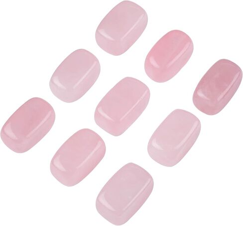 9pcs Natural Rose Quartz Tumbled Polished Stones Kit Healing Crystal Gemstones for Wicca Reiki and Energy Crystal Healing in Saudi Arabia