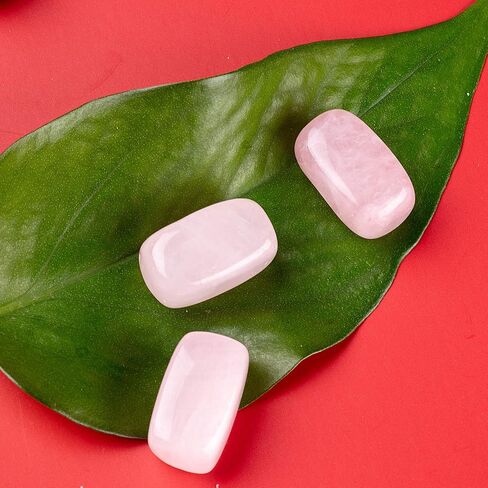 9pcs Natural Rose Quartz Tumbled Polished Stones Kit Healing Crystal Gemstones for Wicca Reiki and Energy Crystal Healing in Saudi Arabia