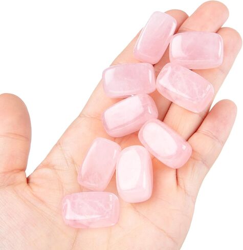 9pcs Natural Rose Quartz Tumbled Polished Stones Kit Healing Crystal Gemstones for Wicca Reiki and Energy Crystal Healing in Saudi Arabia