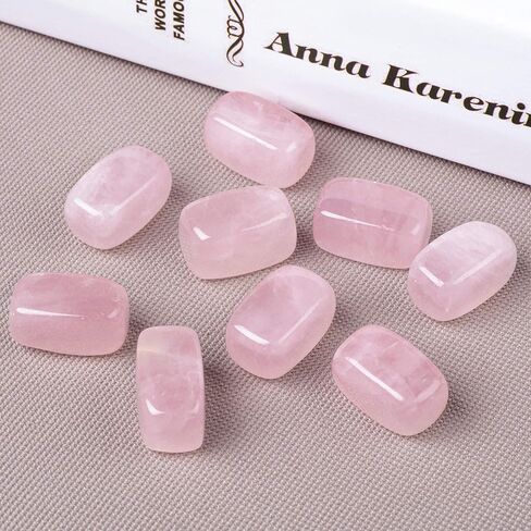 9pcs Natural Rose Quartz Tumbled Polished Stones Kit Healing Crystal Gemstones for Wicca Reiki and Energy Crystal Healing in Saudi Arabia